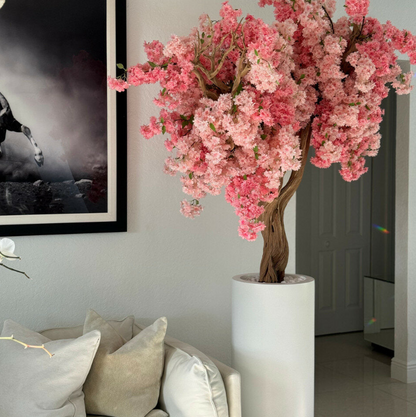 mate blanco st. tropez jarrón con personalizado rosa cerezo flor